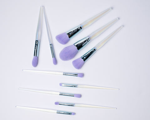 Lavender Glitter- 10 Piece Brush Set
